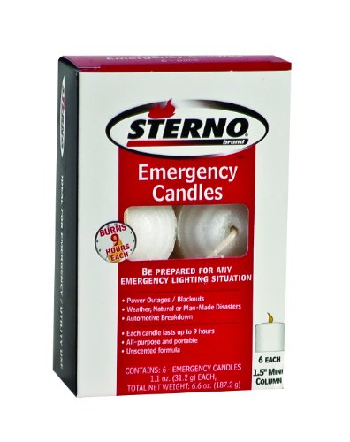 Sterno Emergency Candles Mini Columns 6-Pack