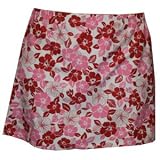 Ladies Tennis Print Skirts (X-Small, Red and Pink Flowers)