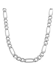 Rhodiumplated Sterling Silver 5.4-mm Figaro Link Chain (18 Inch)