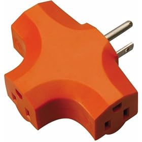 Coleman Cable 9906 3-Outlet Wall Plug Adapter, Orange: Home Improvement