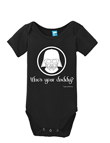 Darth Vader Who's Your Daddy Onesie Funny Bodysuit Baby Romper Black 3-6 Month
