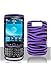Blackberry Torch 9800 Graphic Case - Purple/Black Zebra thumb