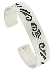 Sterling Silver HOPI Bear Claw Design Cuff Bangle 9/16 inch wide,