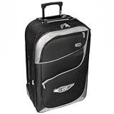 5 Cities Large Super Lightweight Expandable Suitcase (Black/Grey)