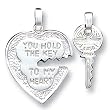 Sterling Silver Heart and Key Pendants