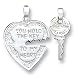 Sterling Silver Heart and Key Pendants