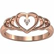 14K Rose Gold Diamond Heart Ring - 0.01 Ct.
