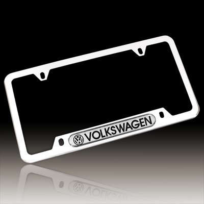 VW Volkswagen Logo Chrome License Frame