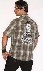 Lucky 13 Six Pack to Go Green Plaid Western Short Sleeve Shirt