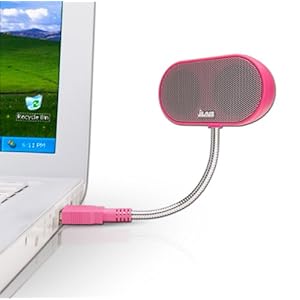 JLab USB Laptop Speakers - Portable Compact Travel Notebook Speaker for PC and Mac - B-Flex Hi-Fi Stereo USB Laptop Speaker - Cotton Candy Pink