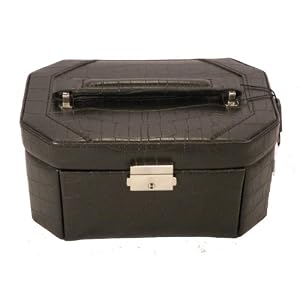 Travel Jewelry Box Black Round