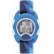 Timex 70981 Kids Round Blue Dial Digital Watch with Two-Tone Blue Elastic Strap
