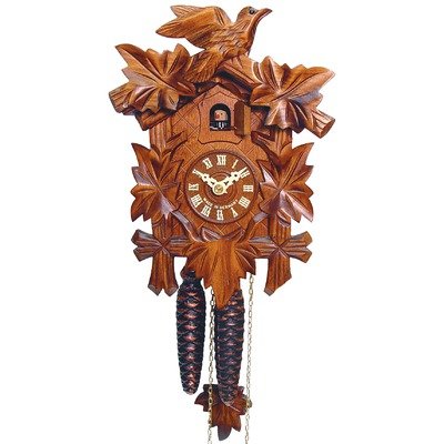 Cuckoo Clock with Birds Walnut Finish