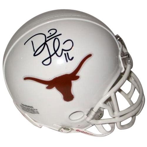 David Thomas Autographed/Hand Signed Texas Longhorns Mini Helmet