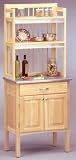 Natural Baker's Rack with Stainless Steel Top