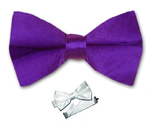 Men's - Violet - Silk Woven Pre-Tied Solid Bowtie