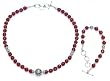 Necklce Bracelet in Sterling Silver and Carnelian Gemstone
