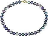 10K Yellow Gold Black Freshwater Pearl Bracelet