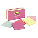 Post-it Notes, 3 in x 3 in, Marseille Collection, 12 Pads/Pack, 100 Sheets/Pad (654-AST)