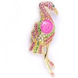Pink Crystal Flamingo Pin by Margot Townsend