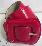 Red Patent Leather Big Buckle Celebrity Belt