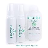 Available In Four Different Size/Purchasing Options: BRIOTECH HOCL All Natural, Topical Enhancing Skin Spray, Brio Trio (2) 2 oz. & (1) 8 oz.