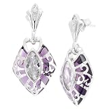CZ Pink Sterling Silver Earrings