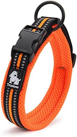 Fashion Shop Best Padded 3M Reflective Outdoor Adventure Dog Collar,Truelove Model - Brand New for 2015! Perfect match Fashion Shop 3M Leash (Orange, M)