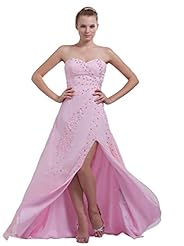 Chiffon Sweetheart  Slit Quinceanera Dress  With Rhinestones