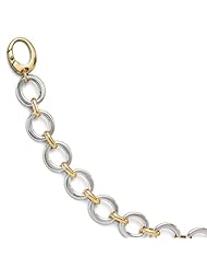 Leslies 14k Two-tone Polished Circle Link Bracelet Length 7.5"