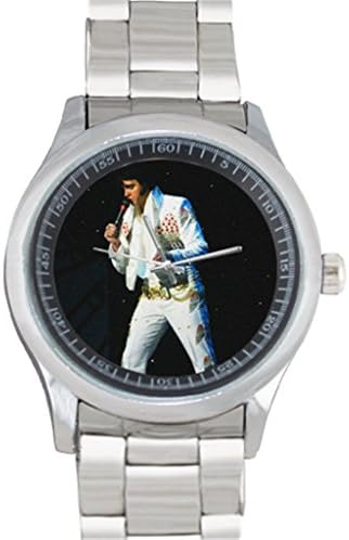 New Fashion 40mm Stainless Steel Watch Metal Band Designed Elvis Presley Theme
