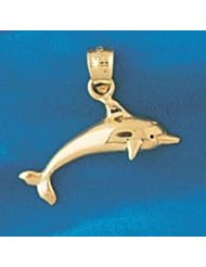 Dazzlers Solid 14 karats gold Dolphin Charm Pendant Available in three colors from jewelsberry (weights: 1.5 grams only)