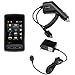 Durable Flexible Soft Black Silicone Skin Case + Rapid Car Charger + Home Travel Charger for AT T LG Vu CU920 cell Phone
