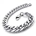KONOV Stainless Steel Wide Link Men's Bracelet, Silver, 8 1/2 Inch