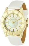Bombshell Womens BS1061WH Lynn Fashionable White Satin Strap Crystal Case Watch