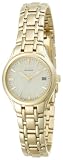 Citizen Women`s Ew1262 55p Eco drive Silhouette Gold tone Watch