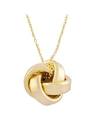 18 Karat Yellow Gold over Sterling Silver Love Knot Necklace (18 Inch)