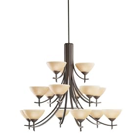 Kichler Lighting 1681OZ 15-Light Olympia Incandescent Chandelier, Old Bronze