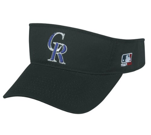 MLB ADULT Colorado ROCKIES Home BLACK VISOR Adjustable Velcro TWILL New