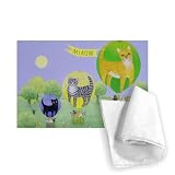 Cat Balloon Race (acrylic on canvas) by Pat.. - Tea Towel 100% Cotton - Art247 - Tea Towel - 46x70cm
