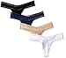 Calvin Klein Women's 4 Pack Lace Cotton Thong Panty