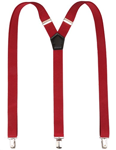 Warm Sunshine Men's Y-back Elastic Adjustable Solid Clip Suspenders/Box