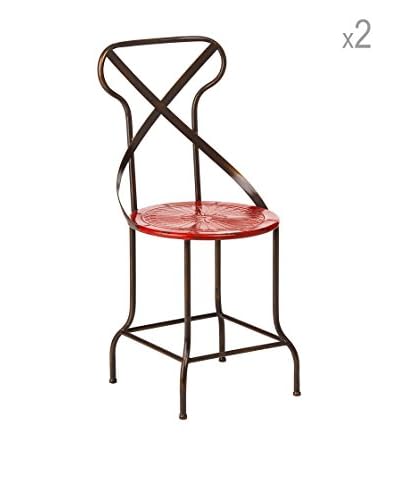 Metal Loft Set x 2 Sedie Artigianale Rosso