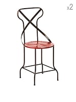 Metal Loft Set x 2 Sillas Artisan Rojo