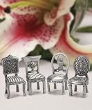 Pewter Chair Figurine Placecard Holders