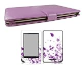 Bundle Monster Barnes & Noble Nook Color Nook Tablet Synthetic Leather Case Cover Jacket + Skin Art Decal Sticker + Screen Protector Ereader Accessories Combo - Fits both Nook Color and Nook Tablet (Released Nov. 7, 2011) Devices
