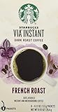 Starbucks Via French Roast Dark Instant Coffee 8 Single-Serve Packets