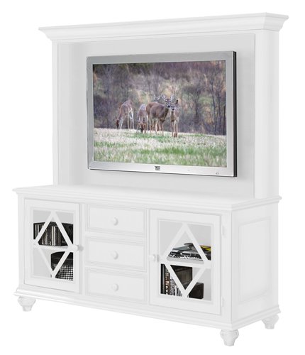 Riverside Furniture 1150O / 1151O Color Me Classic 64â TV Console with Deck in Bright White