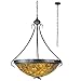 Meyda Tiffany 99989 4 Light 30" Wide Pendant with Handmade Shade, Hammered Black