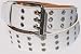 MENS/WOMENS WHITE THREE METAL ROW PUNK LEATHER BELTS